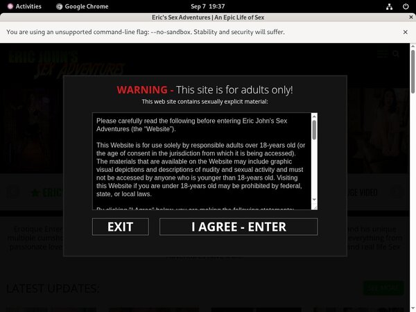 Ericjohnssexadventures.com One Time Discount