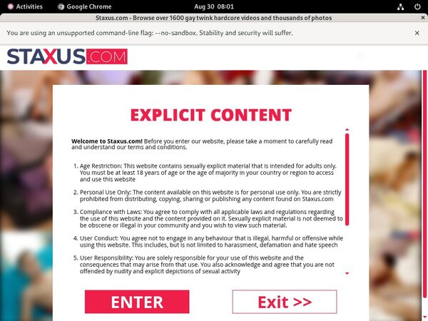 Staxus Adult Passwords